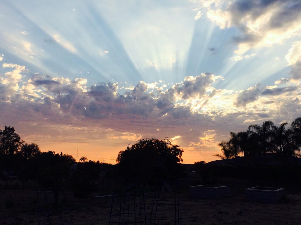 Sunset.