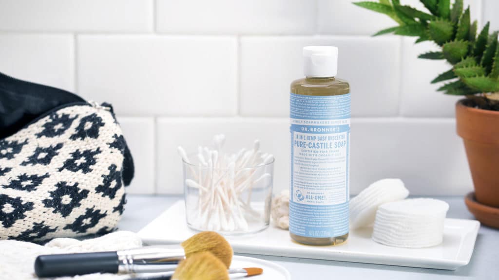Cleaning Makeup Brushes with Dr. Bronner's Going