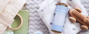 bathing babies with Dr. Bronner's Unscented Castile Soap
