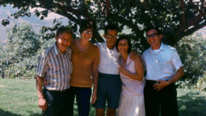 Bronner family under a tree - creating company's cosmic principles