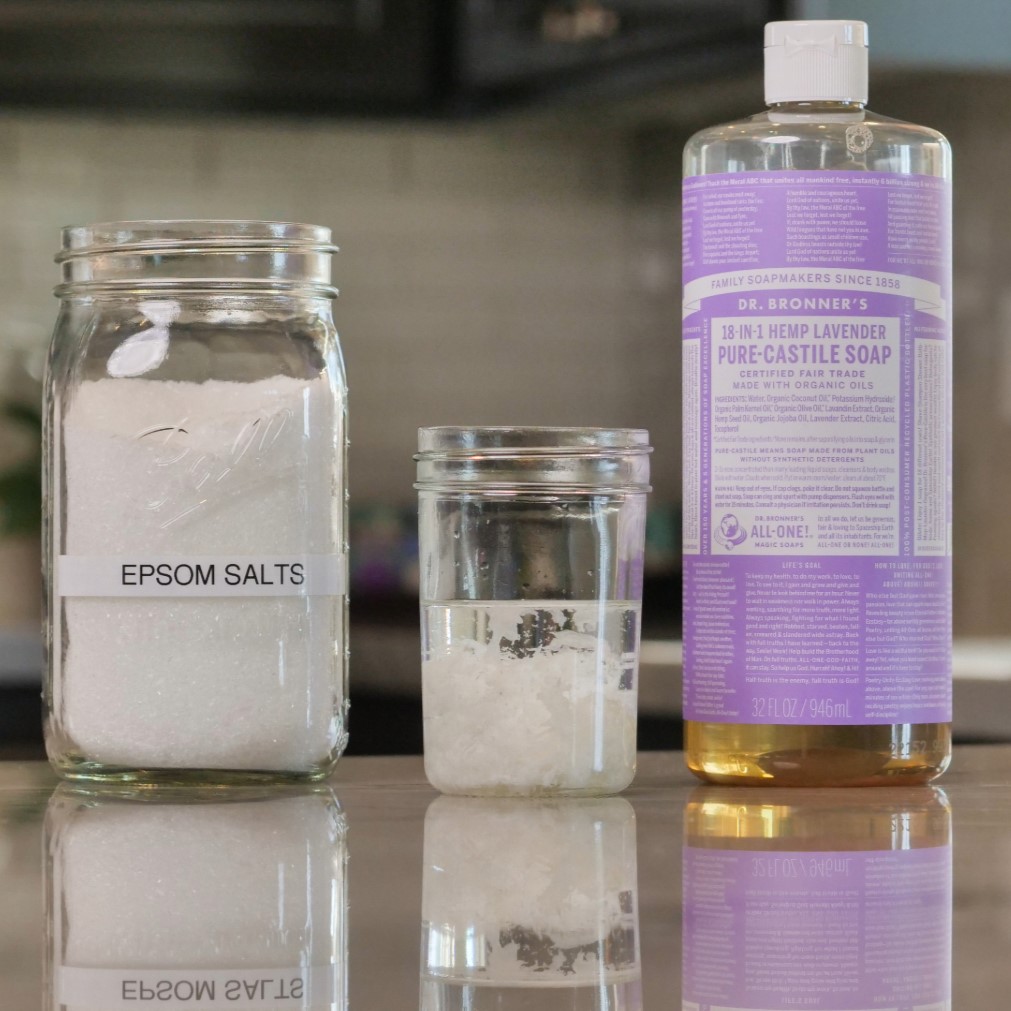 Dr. Bronner's Castile Soap and Epsom salts don't mix