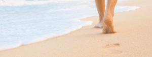 Person walking on beach