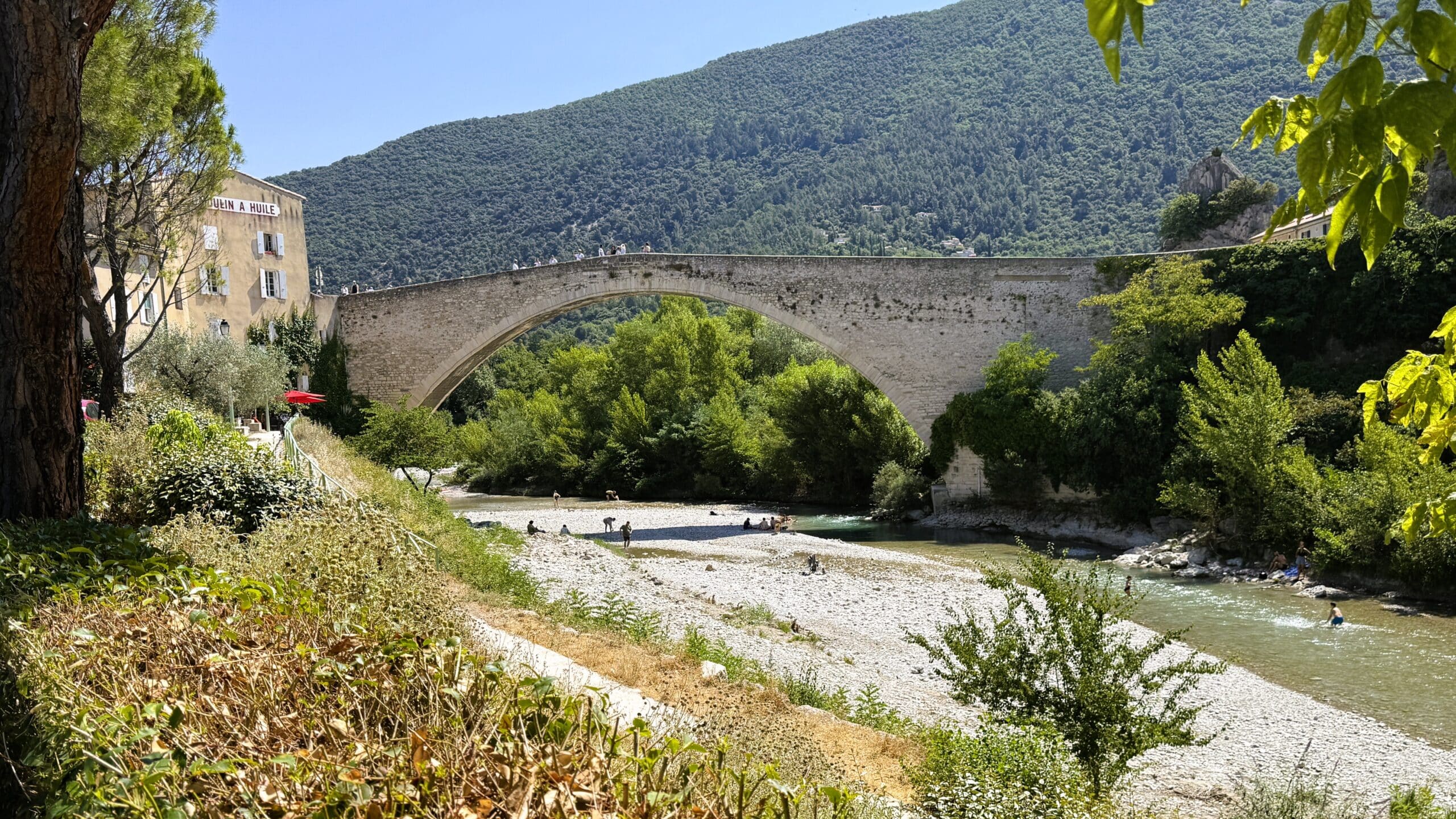 Bridge in Provence over river.