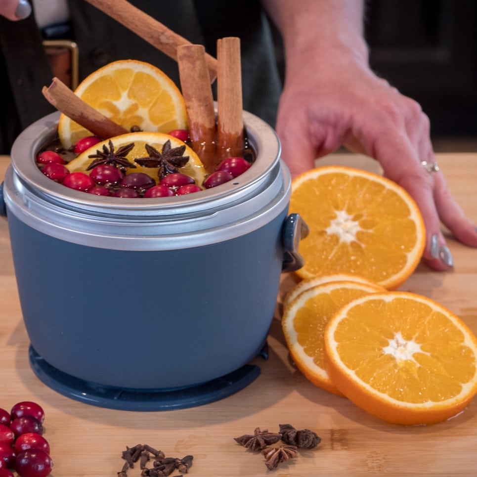 Simmer pot on counter.