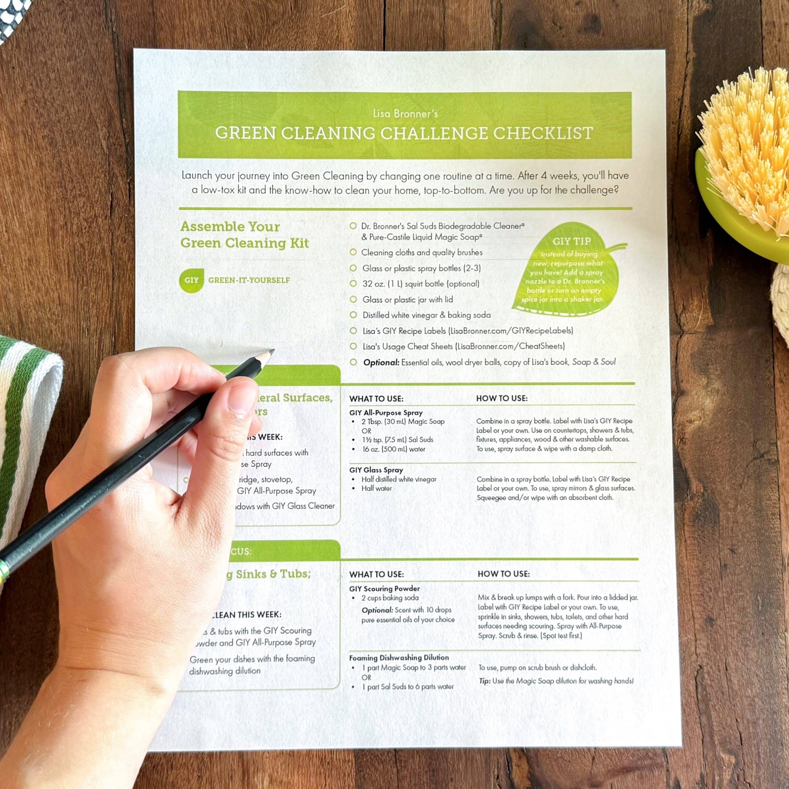 Green Cleaning Checklist - Going Green with Lisa Bronner