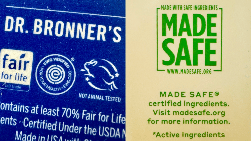 EWG and Made Safe certifications on products.